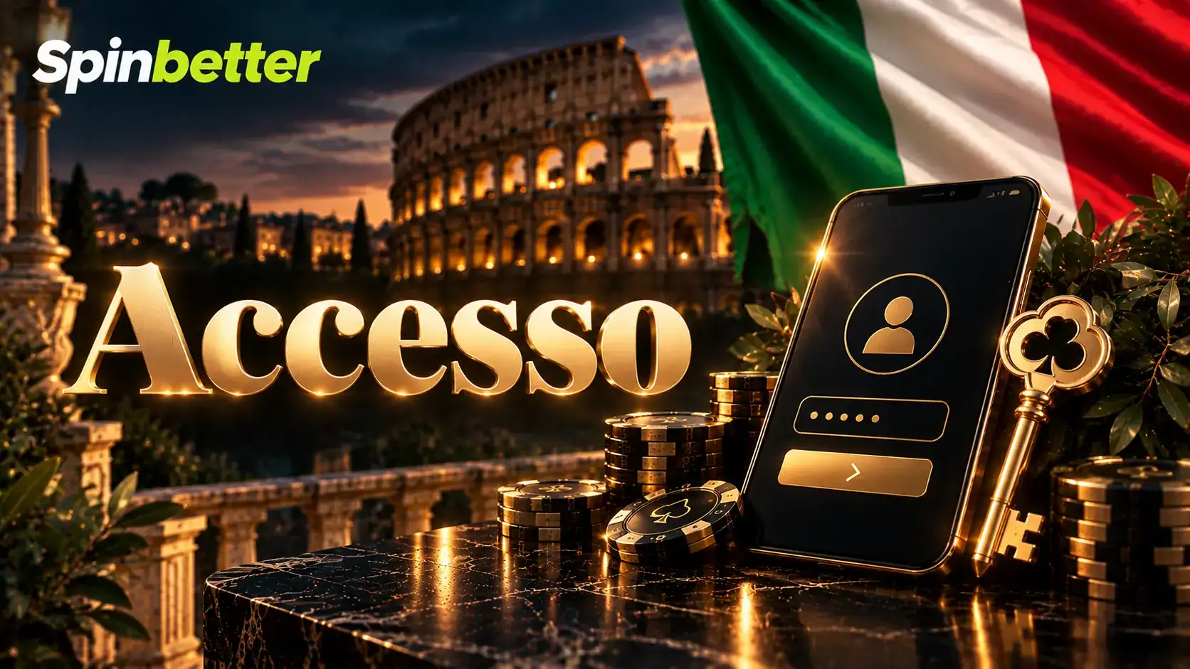 Banner sull'accesso al conto di gioco dal sito SpinBetter