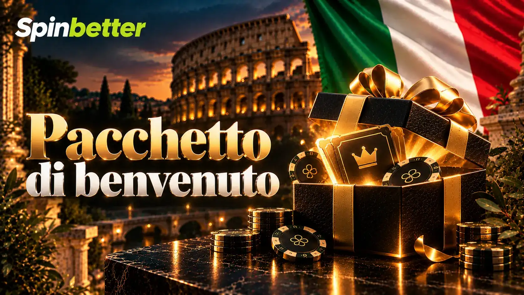 Banner del pacchetto di benvenuto sui quattro depositi
