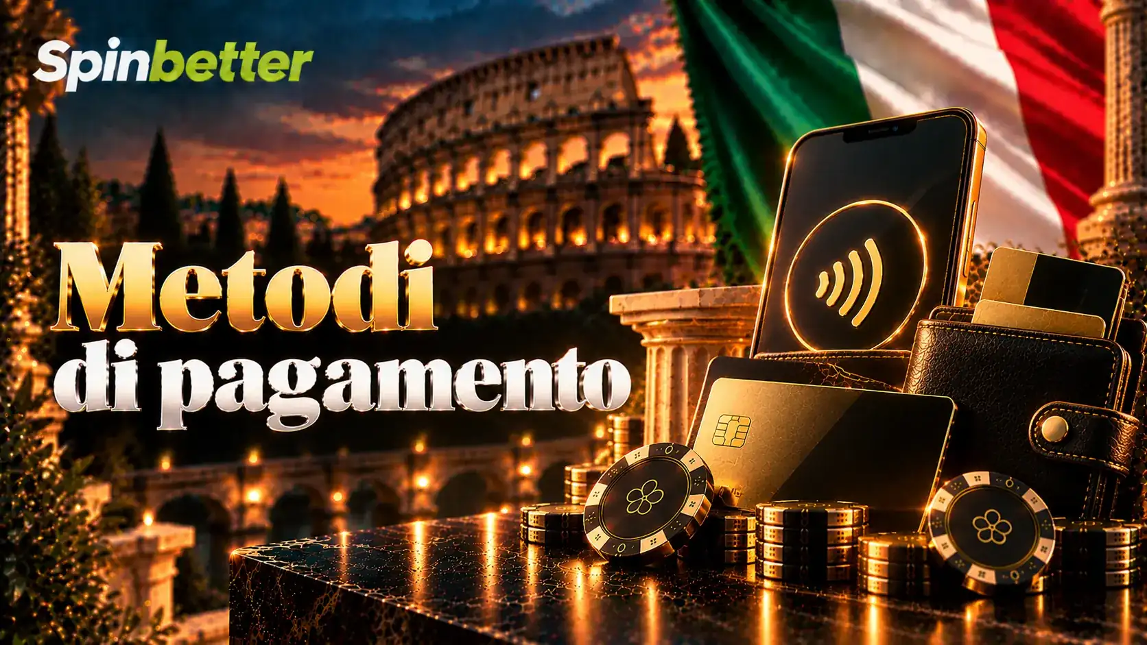 Banner con i metodi di pagamento accettati sul conto di gioco
