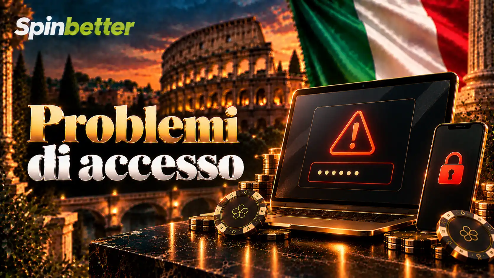 Banner sui problemi di accesso al conto e sul recupero delle credenziali