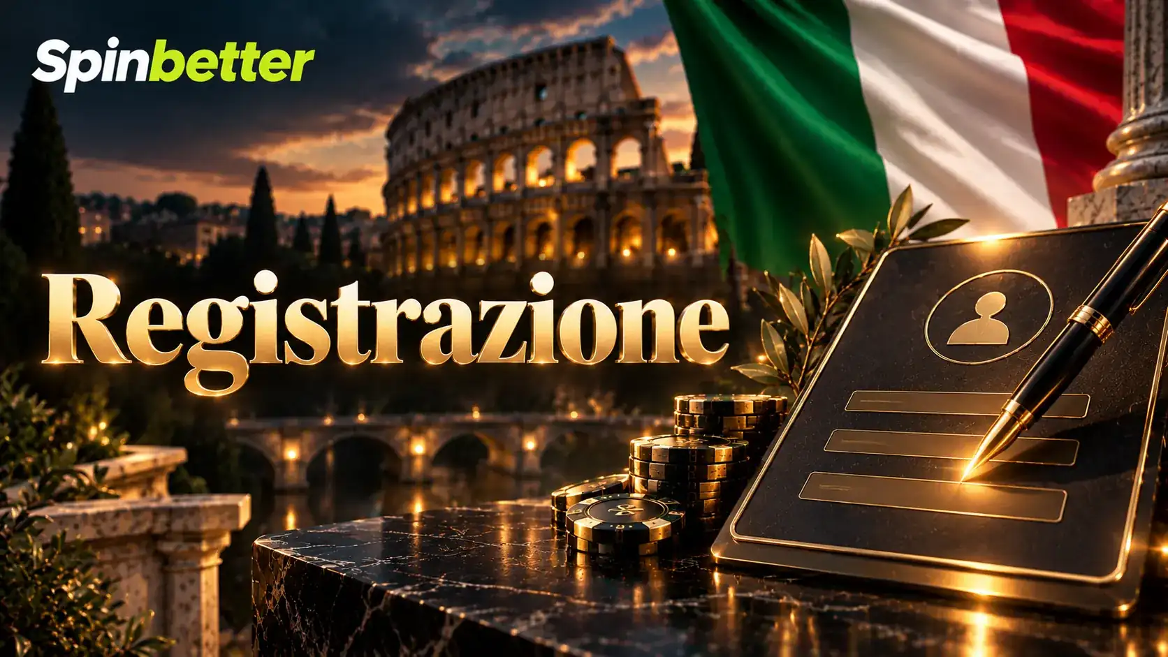 Banner sulla registrazione del conto di gioco SpinBetter